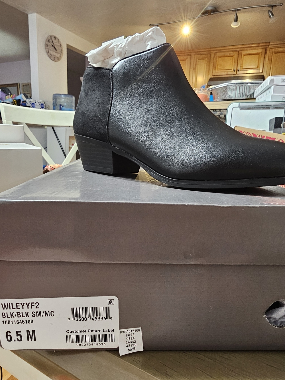 Style & Co. Black Low Heel Ankle Booties